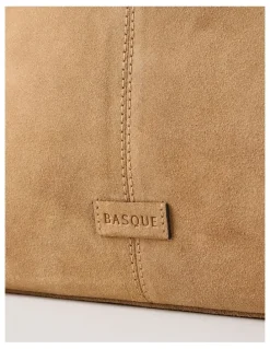 Basque Phoenix Suede Leather Tote Bag in Caramel