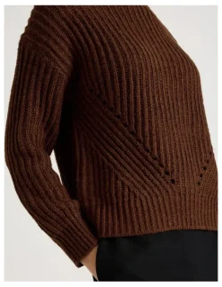 Basque Pointelle Knit in Chestnut
