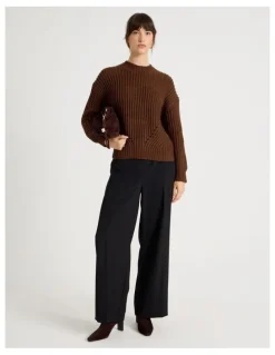 Basque Pointelle Knit in Chestnut
