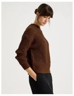 Basque Pointelle Knit in Chestnut