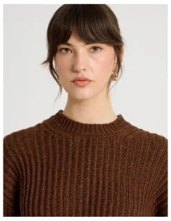 Basque Pointelle Knit in Chestnut