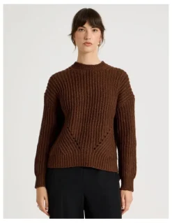 Basque Pointelle Knit in Chestnut