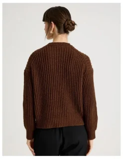 Basque Pointelle Knit in Chestnut