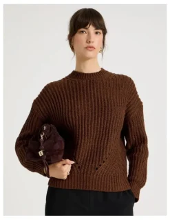 Basque Pointelle Knit in Chestnut