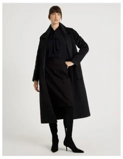 Basque Ponte A Line Skirt in Black