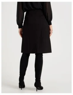 Basque Ponte A Line Skirt in Black