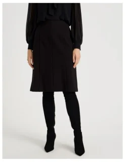 Basque Ponte A Line Skirt in Black