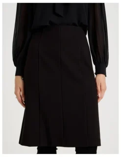 Basque Ponte A Line Skirt in Black