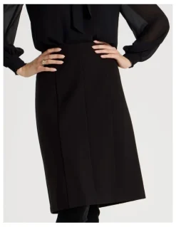 Basque Ponte A Line Skirt in Black