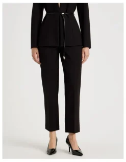 Basque Ponte Straight Leg Pant in Black