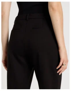 Basque Ponte Straight Leg Pant in Black