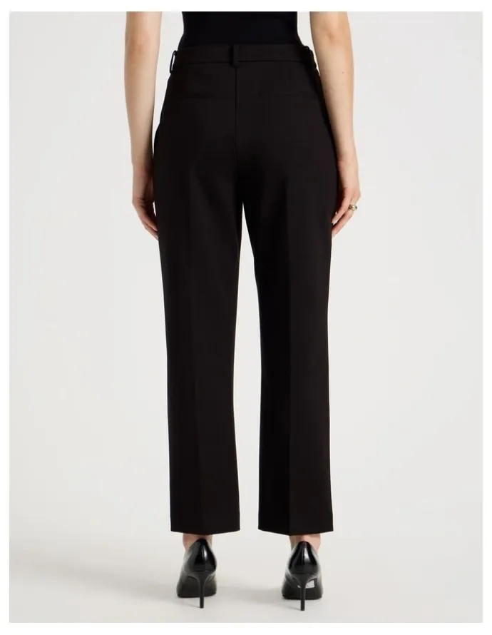 Basque Ponte Straight Leg Pant in Black