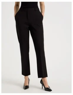 Basque Ponte Straight Leg Pant in Black
