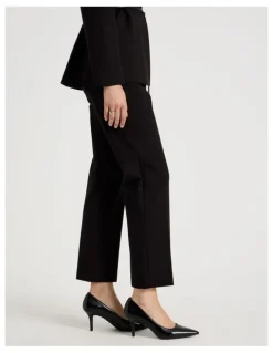 Basque Ponte Straight Leg Pant in Black
