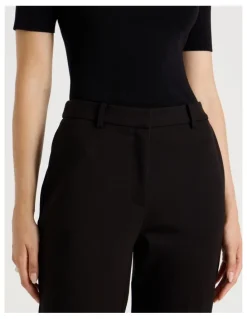 Basque Ponte Straight Leg Pant in Black