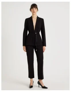 Basque Ponte Straight Leg Pant in Black