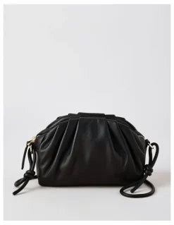 Basque Rosie Leather Crossbody Bag in Black