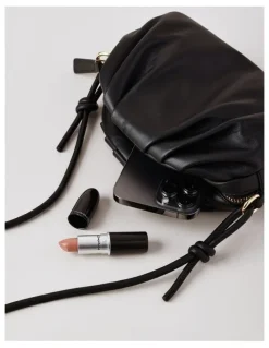 Basque Rosie Leather Crossbody Bag in Black