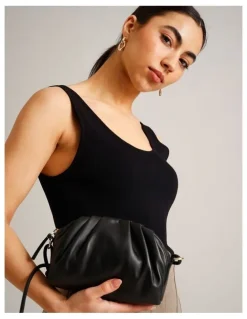 Basque Rosie Leather Crossbody Bag in Black