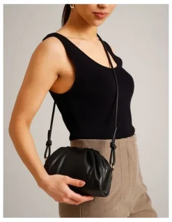 Basque Rosie Leather Crossbody Bag in Black