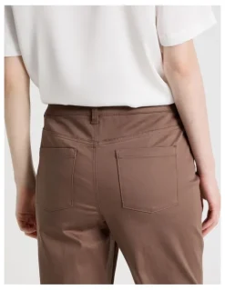 Basque Sateen Straight 5 Pocket Pant in Mocha