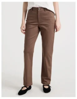 Basque Sateen Straight 5 Pocket Pant in Mocha