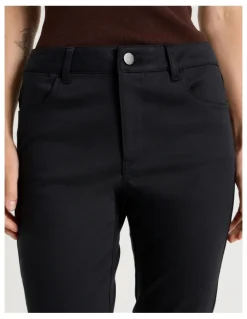 Basque Sateen Twill Five Pocket Pants in Black