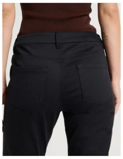 Basque Sateen Twill Five Pocket Pants in Black