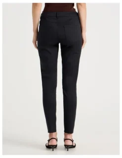 Basque Sateen Twill Five Pocket Pants in Black