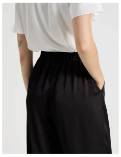 Basque Satin Harem Pant in Black