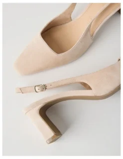 Basque Selmar Heeled Shoes in Sand Suede