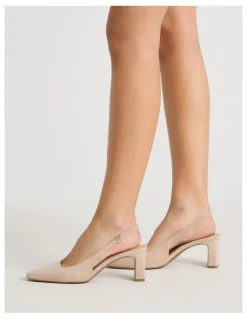 Basque Selmar Heeled Shoes in Sand Suede