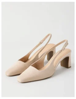 Basque Selmar Heeled Shoes in Sand Suede