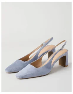 Basque Selmar Heeled Shoes in Blue Suede