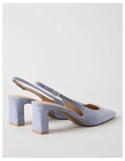 Basque Selmar Heeled Shoes in Blue Suede