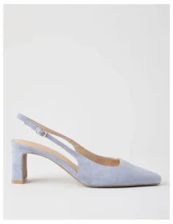 Basque Selmar Heeled Shoes in Blue Suede