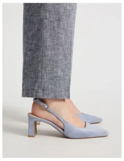 Basque Selmar Heeled Shoes in Blue Suede