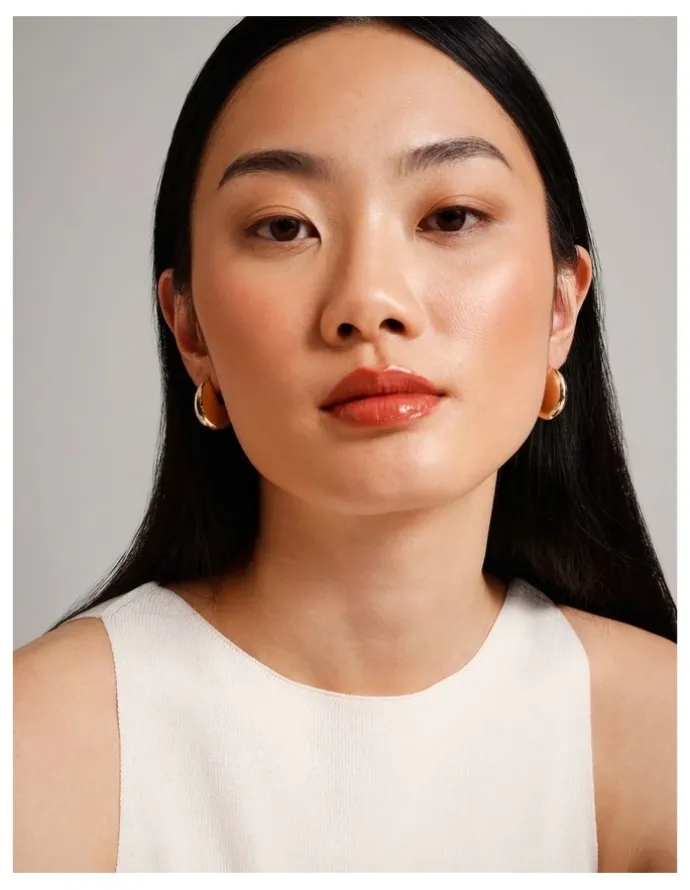 Basque Two Tone Chunky Hoop Earrings in Mixed Metal