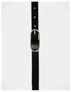 Basque Willow Leather Belt in Black