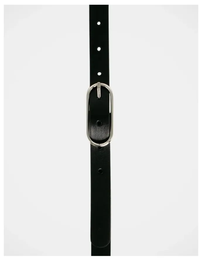 Basque Willow Leather Belt in Black