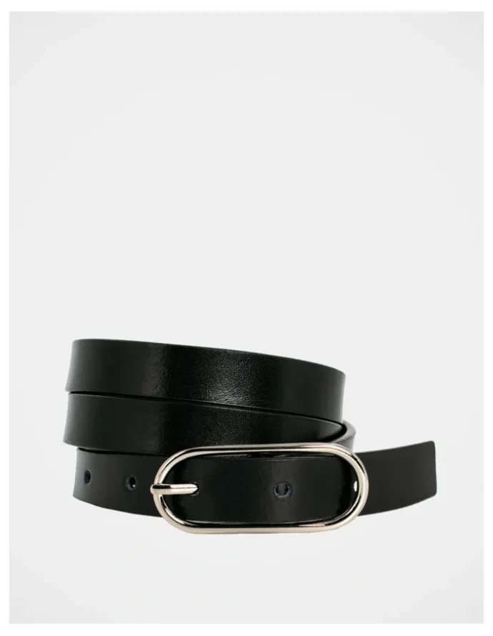 Basque Willow Leather Belt in Black