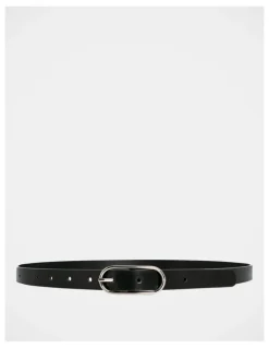 Basque Willow Leather Belt in Black