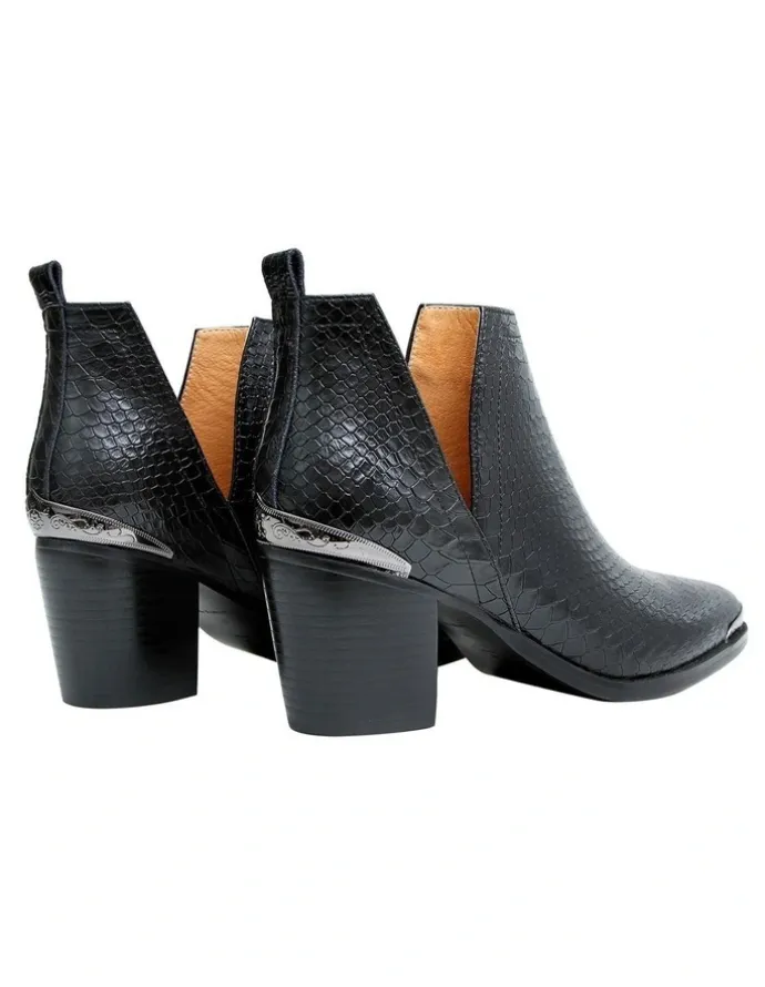 Belle & Bloom Austin Croc Embossed Ankle Boot