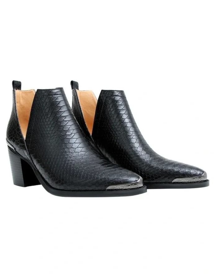 Belle & Bloom Austin Croc Embossed Ankle Boot