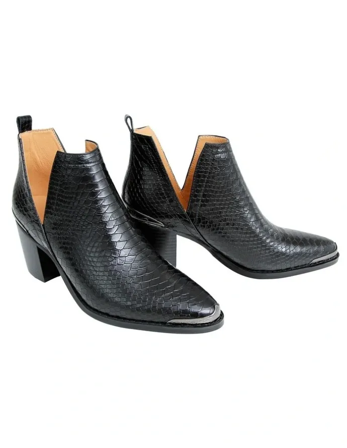 Belle & Bloom Austin Croc Embossed Ankle Boot