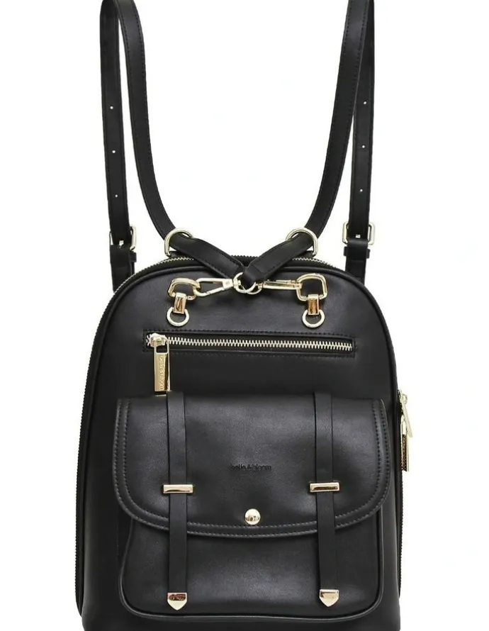 Belle & Bloom Ave Leather Backpack in Black