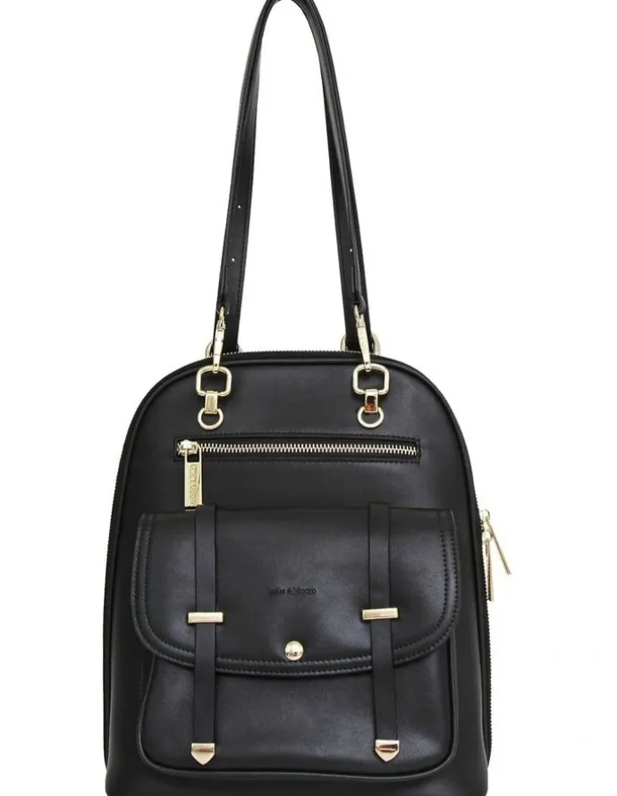 Belle & Bloom Ave Leather Backpack in Black