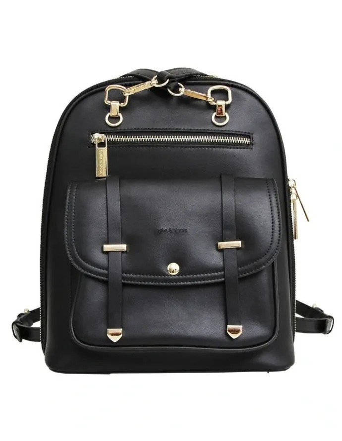 Belle & Bloom Ave Leather Backpack in Black