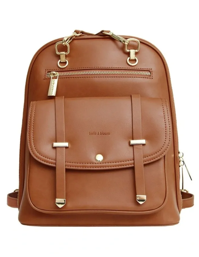 Belle & Bloom Ave Leather Backpack in Camel