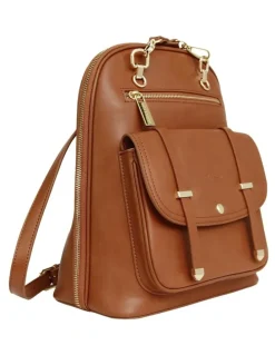 Belle & Bloom Ave Leather Backpack in Camel